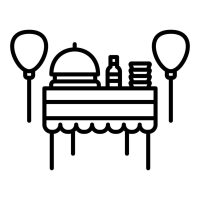 social-event-catering-line-icon-vector